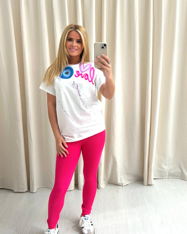 XOXO, Love Spray Painted T-shirt & Leggings Adults