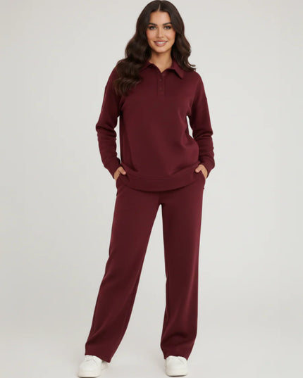 RUGBY TOP AND TROUSER SET BURGUNDY