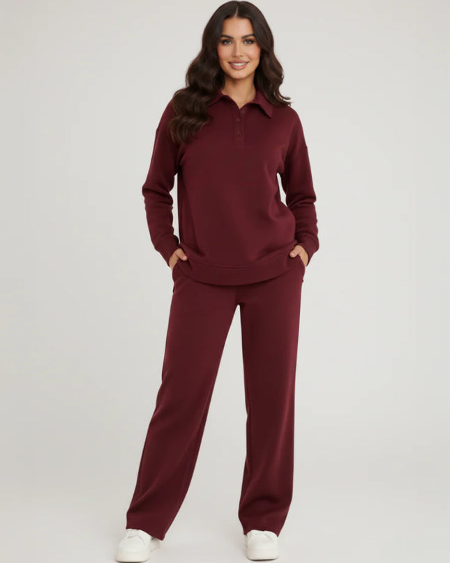 RUGBY TOP AND TROUSER SET BURGUNDY