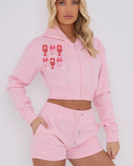 Lobster Bow Printed Short Set