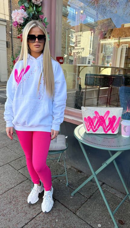 Hot Pink Heart Hoodie