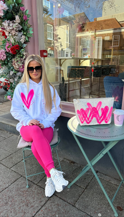 Hot Pink Heart Hoodie
