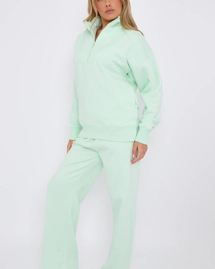 1/2 Zip Top & Jogger Fleece Co-Ord Mint