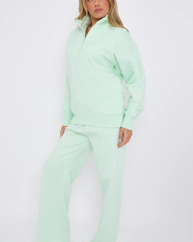 1/2 Zip Top & Jogger Fleece Co-Ord Mint