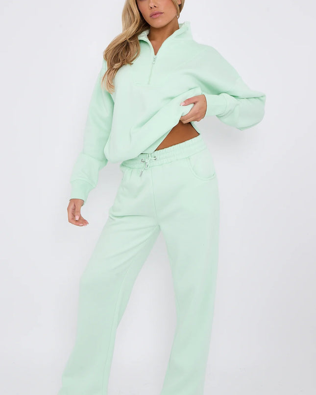 1/2 Zip Top & Jogger Fleece Co-Ord Mint