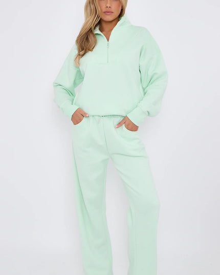 1/2 Zip Top & Jogger Fleece Co-Ord Mint