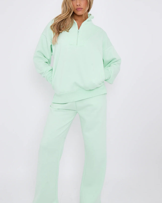 1/2 Zip Top & Jogger Fleece Co-Ord Mint