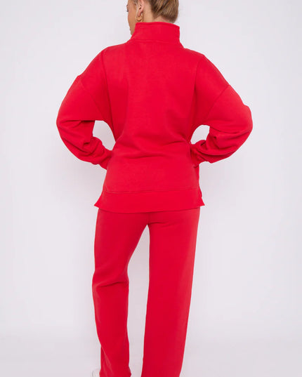 1/2 Zip Top & Jogger Fleece Co-Ord Red
