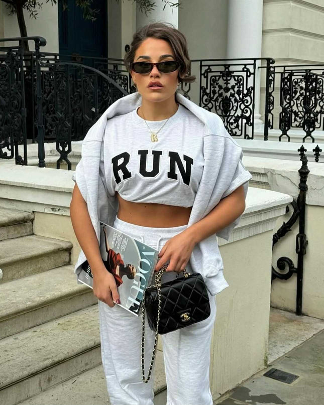 Ash Grey Run Appliqué T-Shirt