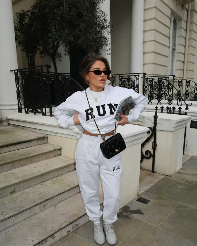 Ash Grey Run Appliqué Sweatshirt