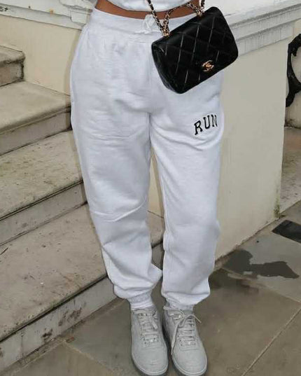 Ash Grey Run Appliqué Sweatpants