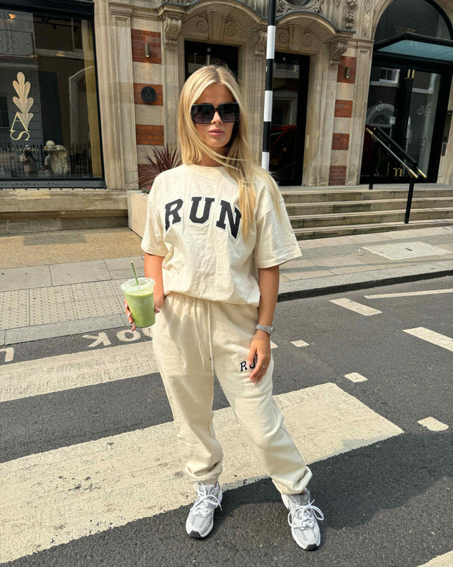 Ecru Run Appliqué T-Shirt
