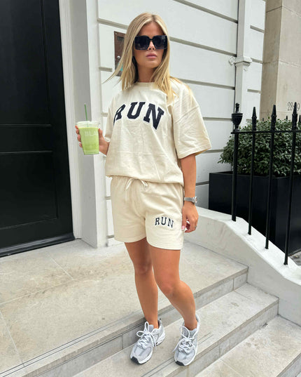 Ecru Run Appliqué Shorts