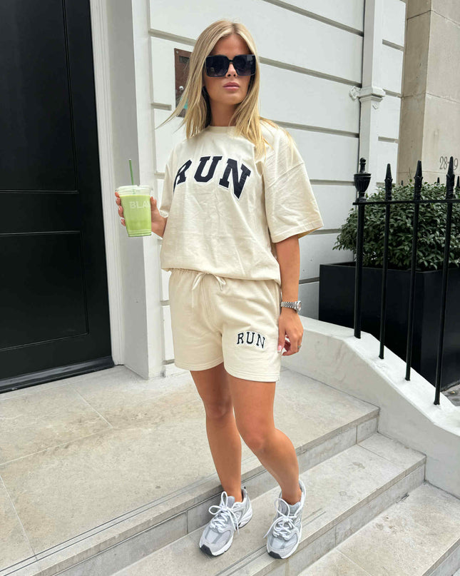 Ecru Run Appliqué Shorts