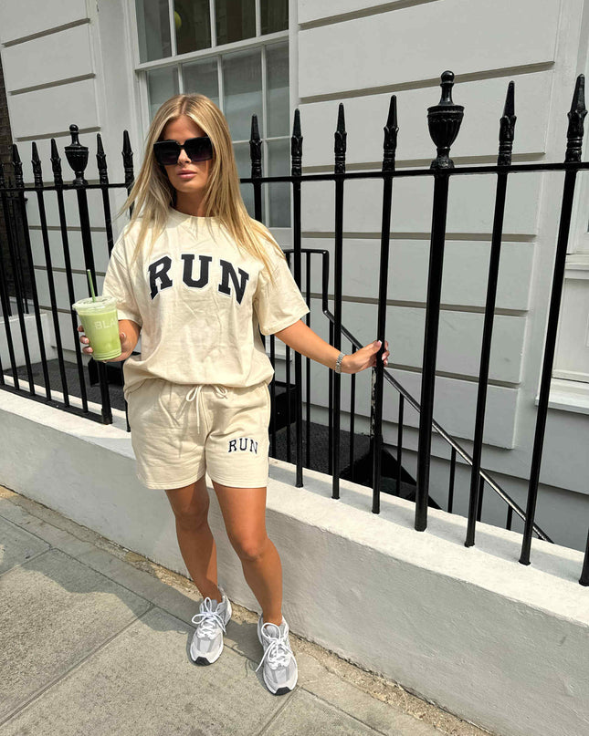 Ecru Run Appliqué Shorts