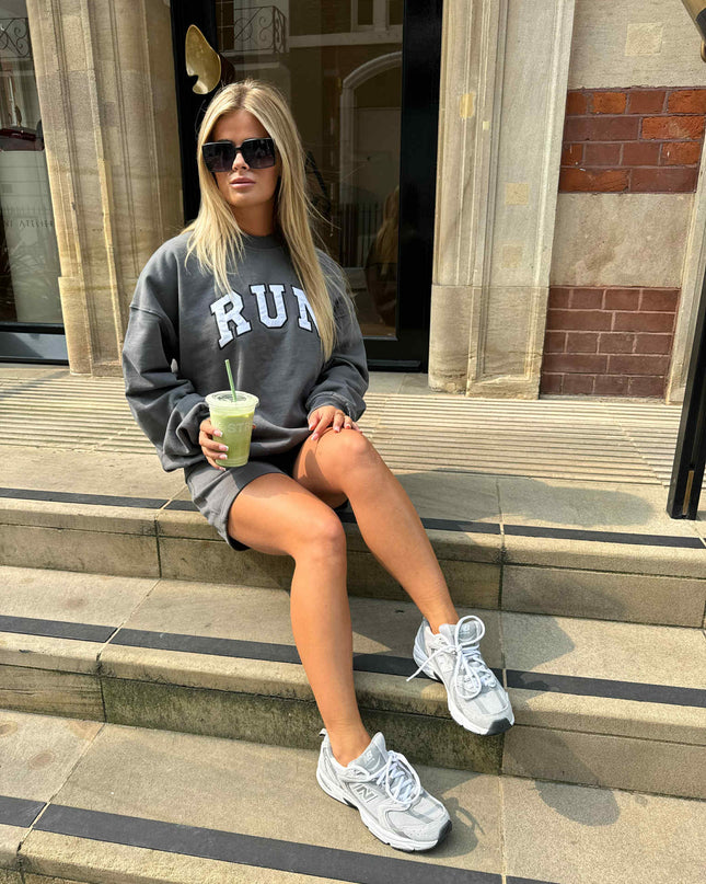 Charcoal Run Appliqué Sweatshirt