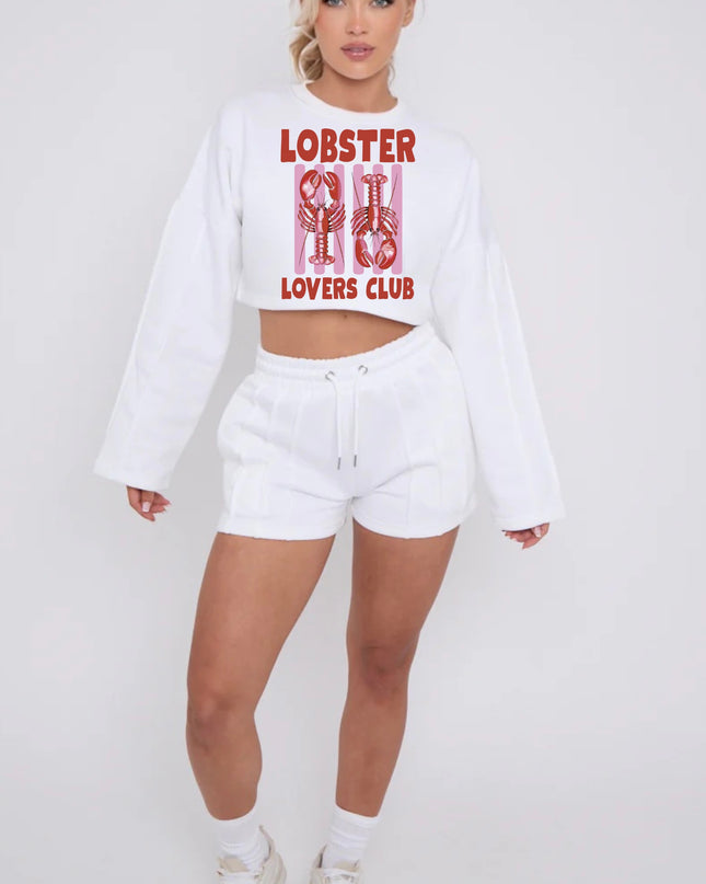 Lobster Lovers Club Cropped Sweat Printed Short Set