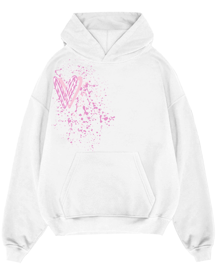 Pink Candy Cane Hearts Hoodie