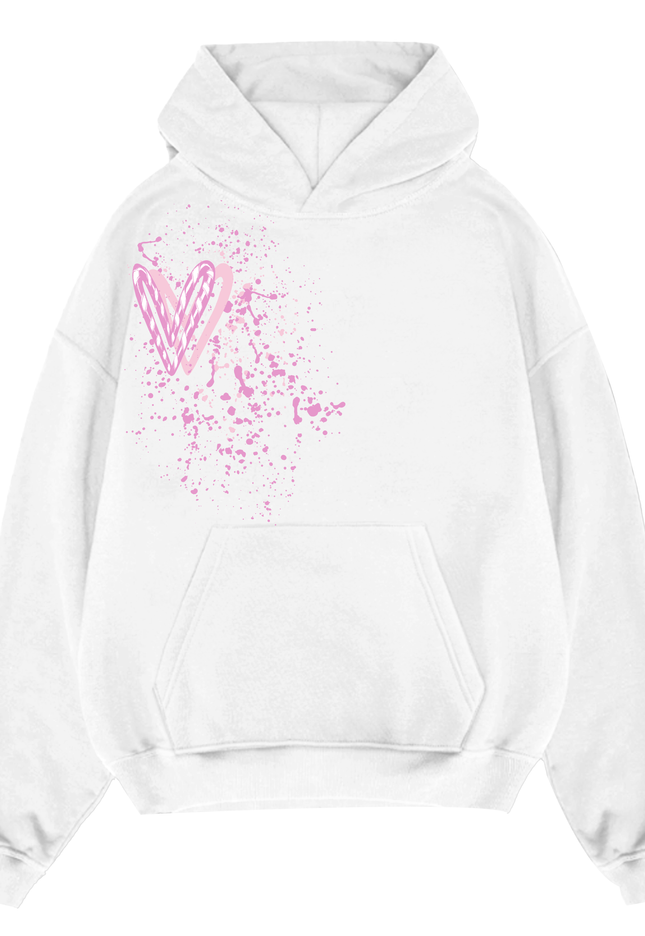 Pink Candy Cane Hearts Hoodie