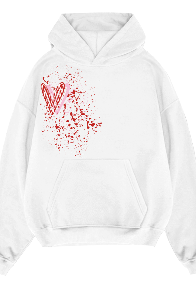 Pink & Red Candy Cane Hearts Hoodie