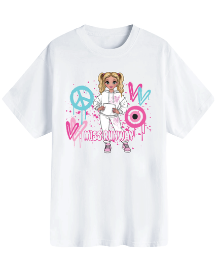 Miss Runway Doll T-Shirt Pin/Greenk Heart Design