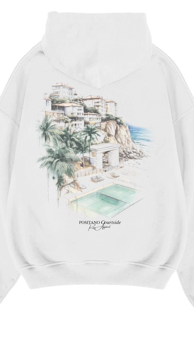 Positano Courtside Hoodie – unisex printed hoodie by Miss Runway