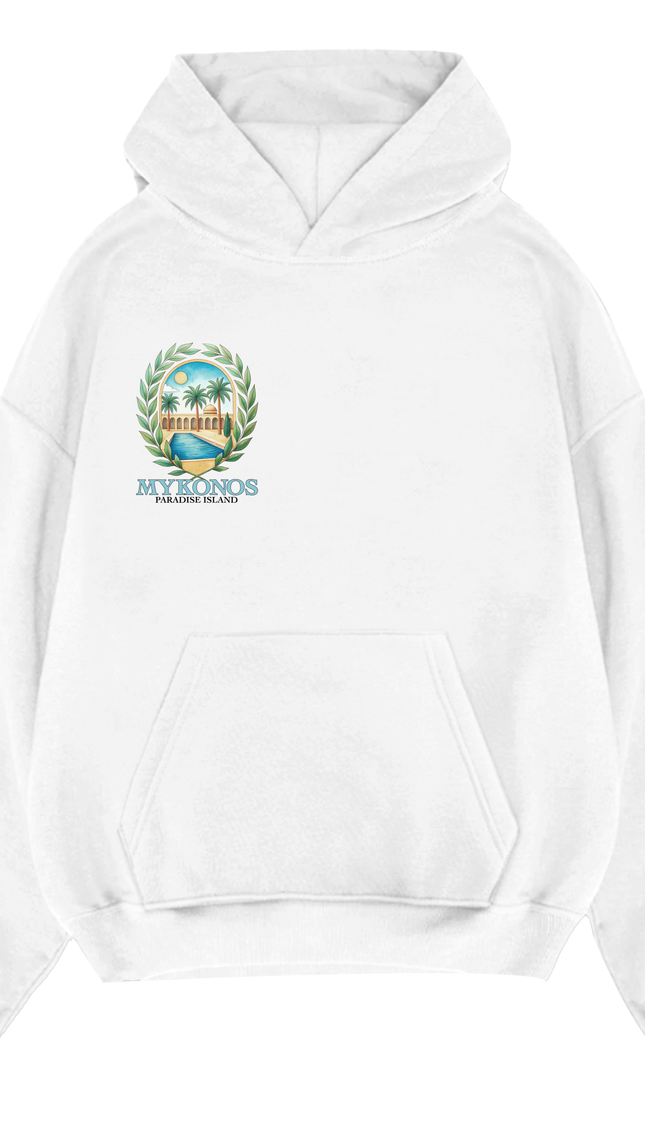 Mykonos Paradise Island Hoodie Juniors by Miss Runway – image 2