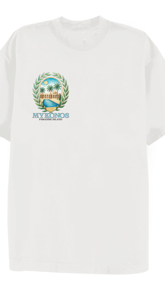 Mykonos Paradise Island T-shirt by Miss Runway – image 2
