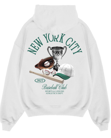 New York Baseball Club Hoodie Adult White