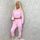Cropped Hooded Tracksuit Light Pink