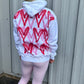 Pink/Red Heart Hoodie And Legging Set