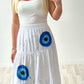 White Evil Eye Maxi Skirt