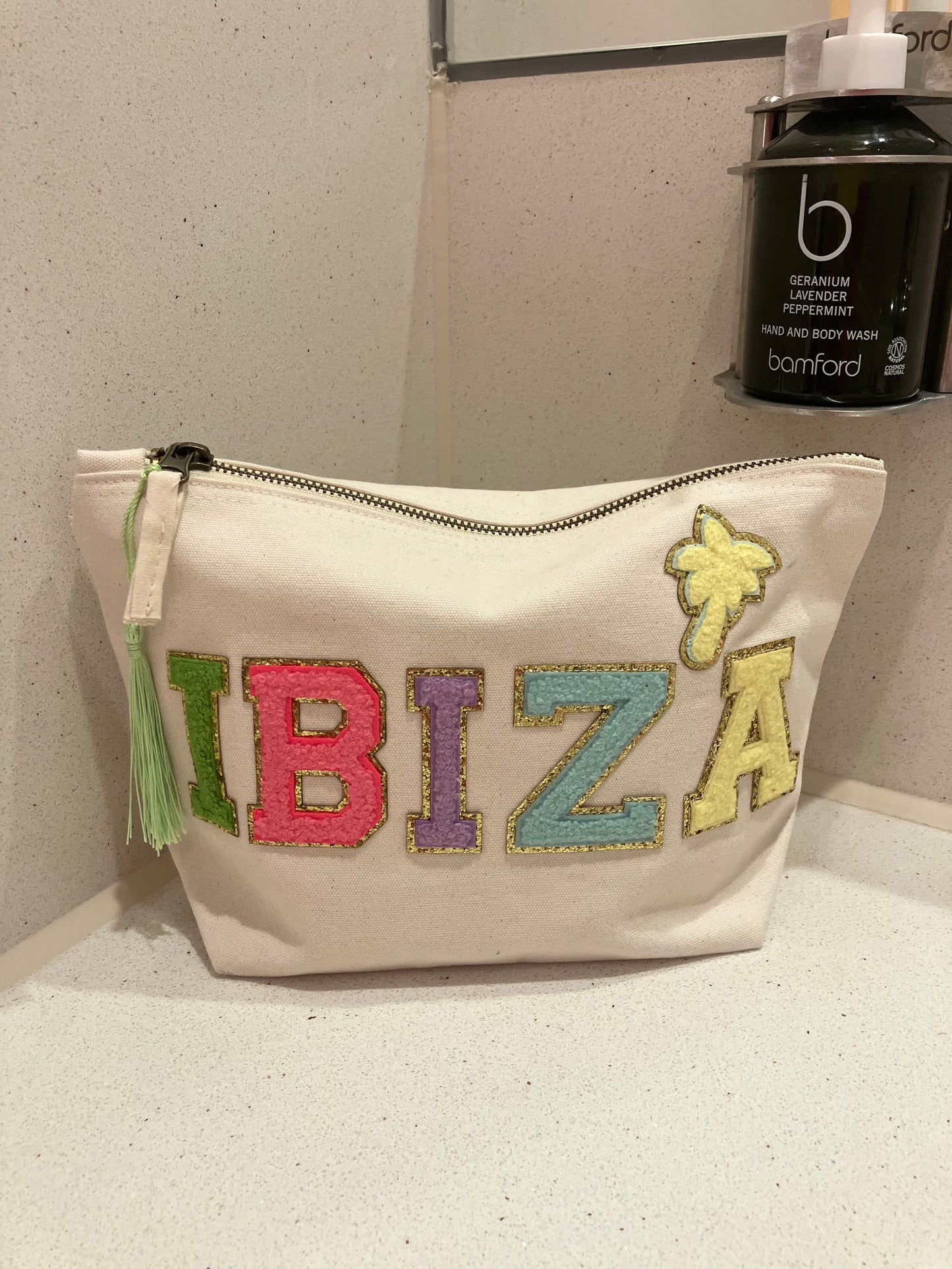 PERSONALISED PATCH CANVAS ACCESSORY BAG MEDIUM