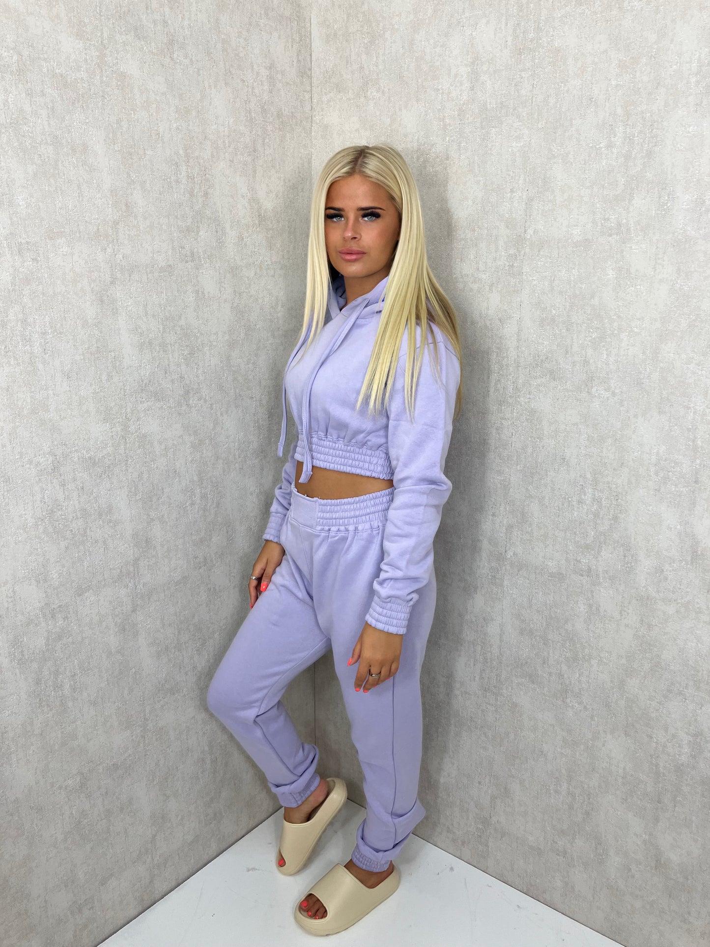 Cropped Hooded Tracksuit lilac