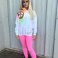 Neon Peace Spray Hoodie And Legging Set