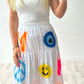 White Smiley, Peace, Evil Eye Maxi Skirt