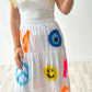 White Smiley, Peace, Evil Eye Maxi Skirt