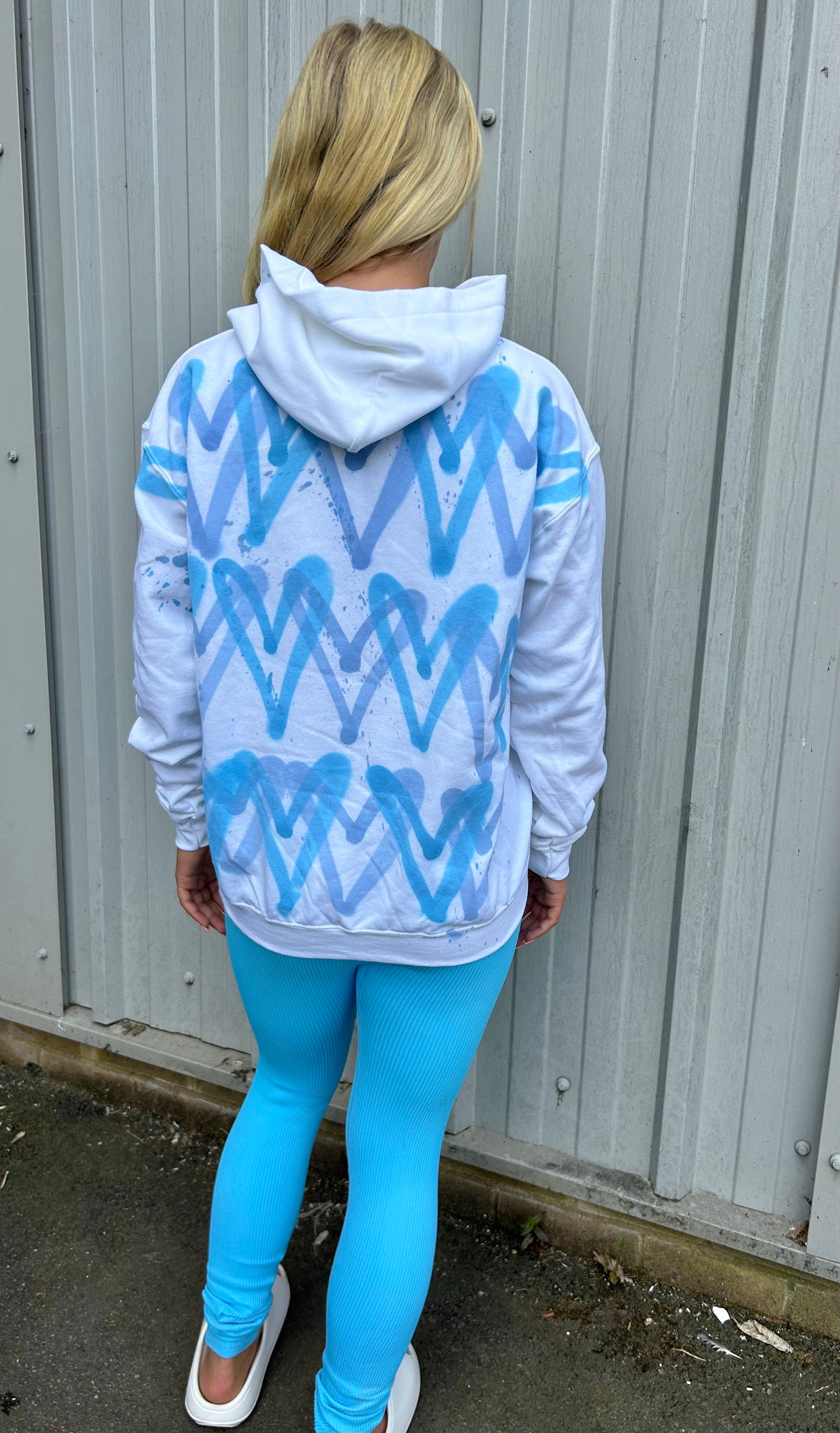 Baby Blue Heart Hoodie And Legging Set