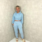 Cropped Hooded Tracksuit Blue