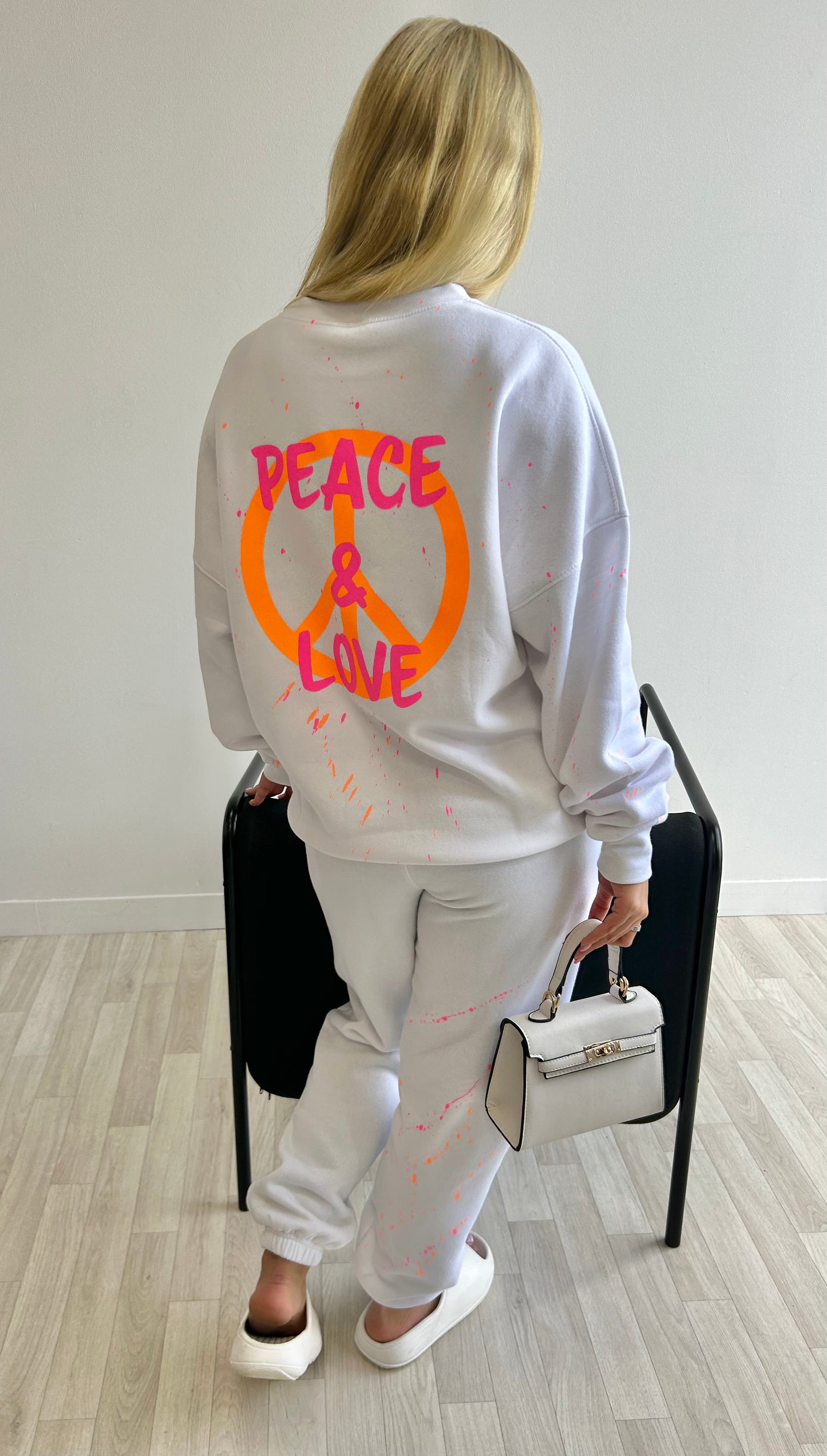 Peace And Love Oversized Sweatshirt Tracksuit