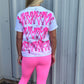Neon Pink/Pink Heart T-Shirt