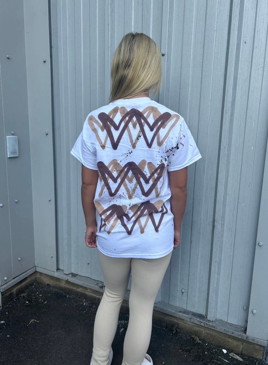 Beige And Brown Heart T-Shirt And Legging Set