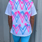Neon Pink/Blue Heart T-Shirt