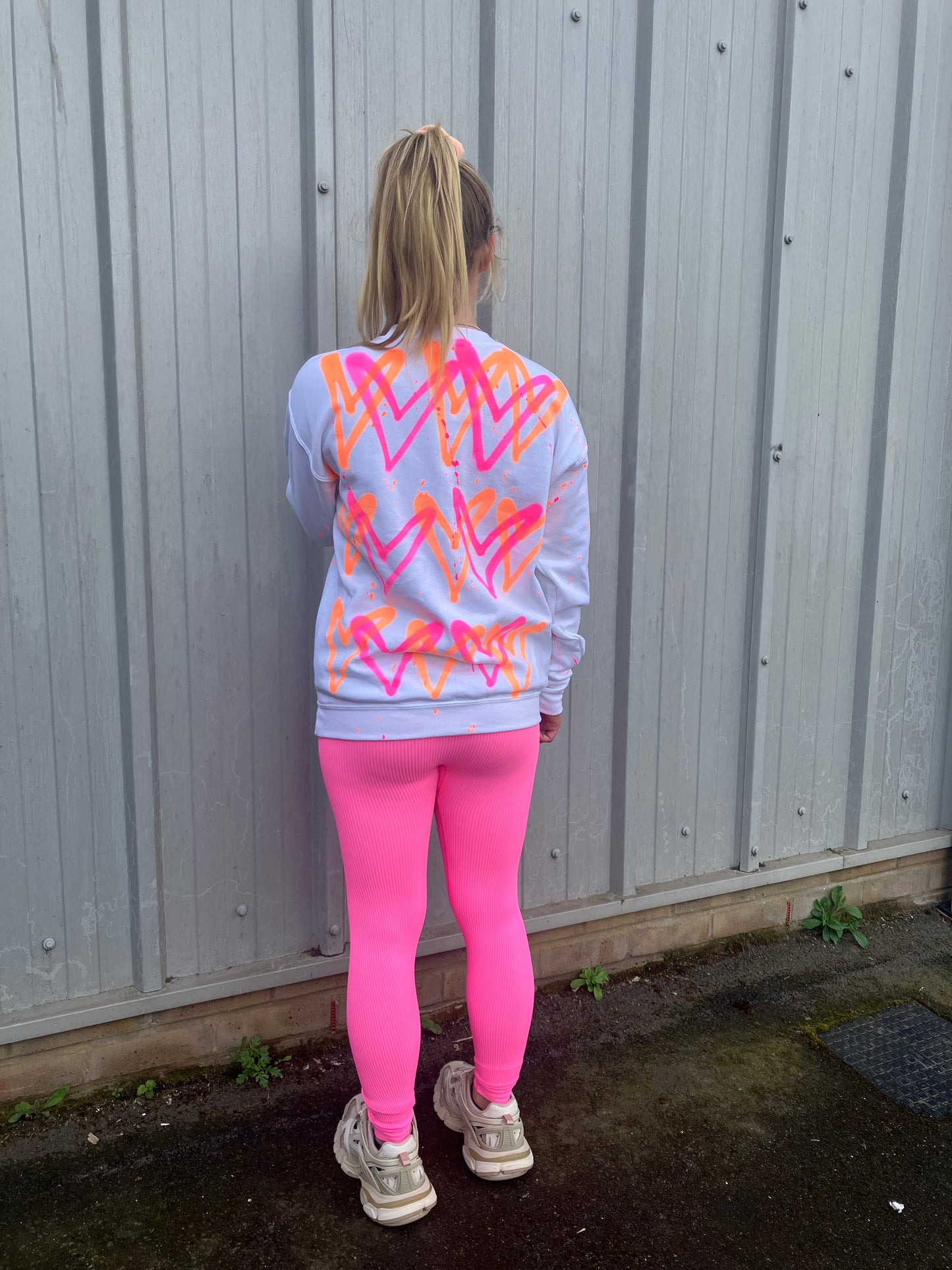 Neon Heart Sweatshirt And Legging Set