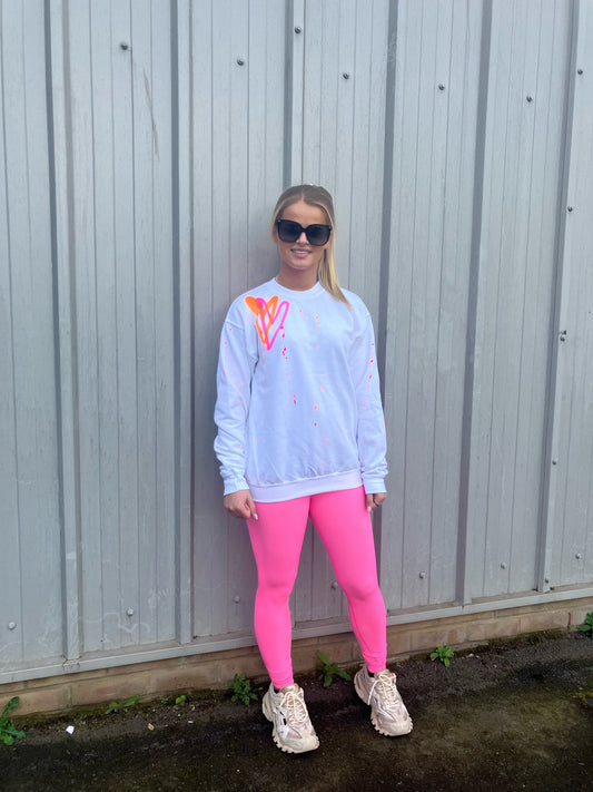 Neon Heart Sweatshirt And Legging Set