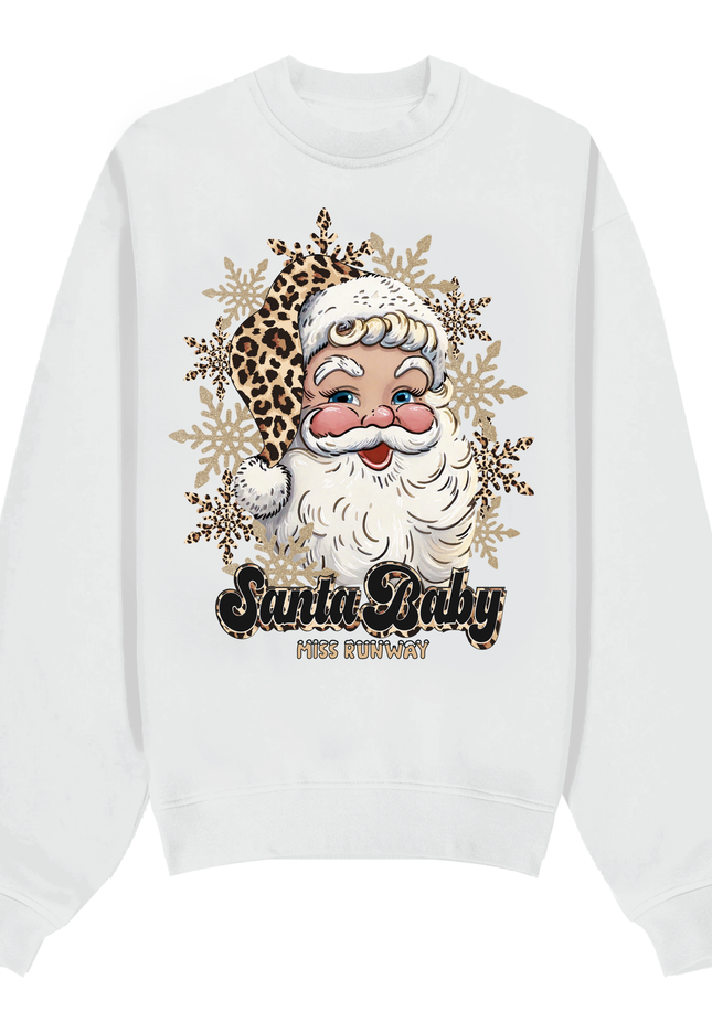 Santa Leopard Snowflakes Sweatshirt