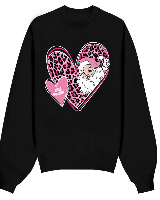 Pink Leopard Santa Sweatshirt