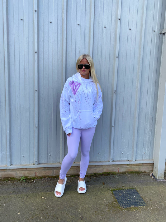 Lilac Heart Hoodie And Legging Set