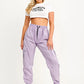 Lightweight Shell Cargo Trousers Lilac